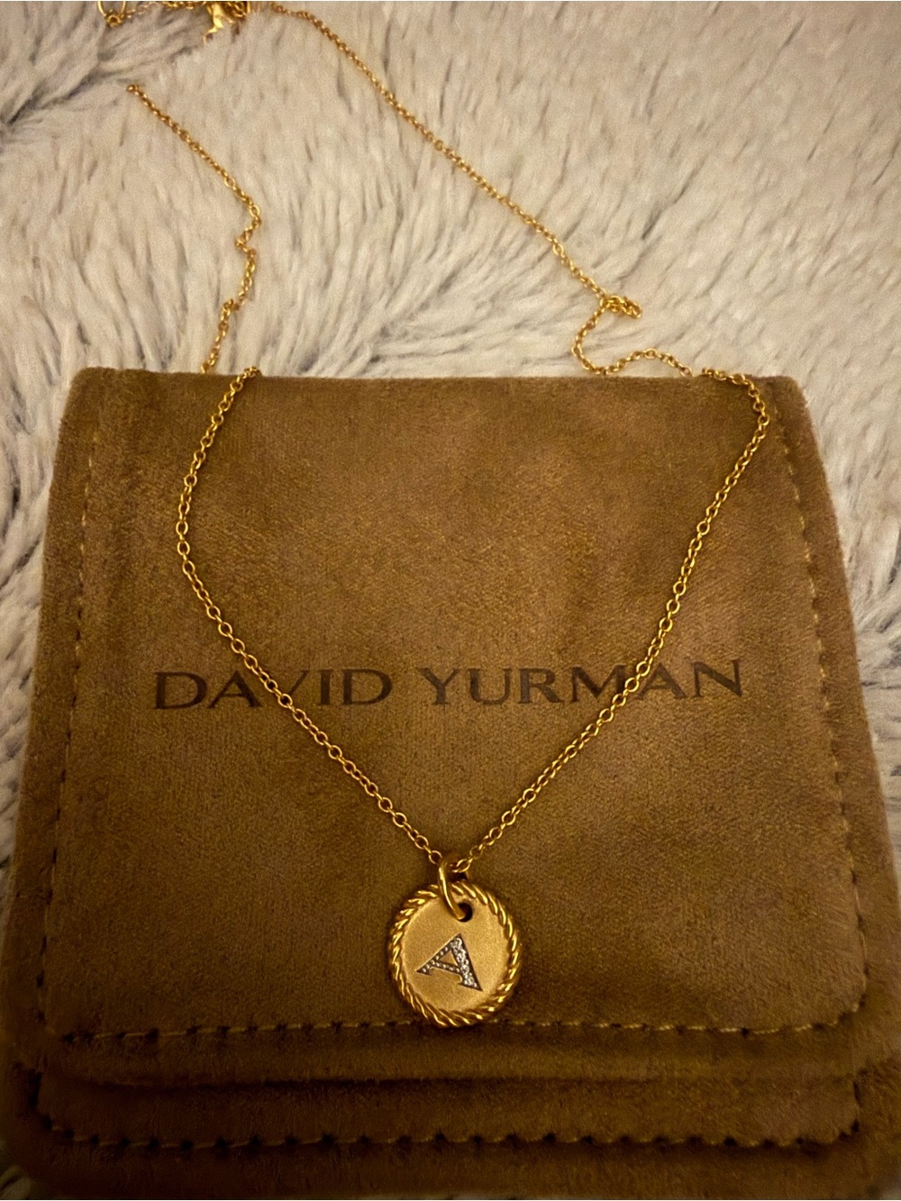 18K 'A' Initial Charm Necklace